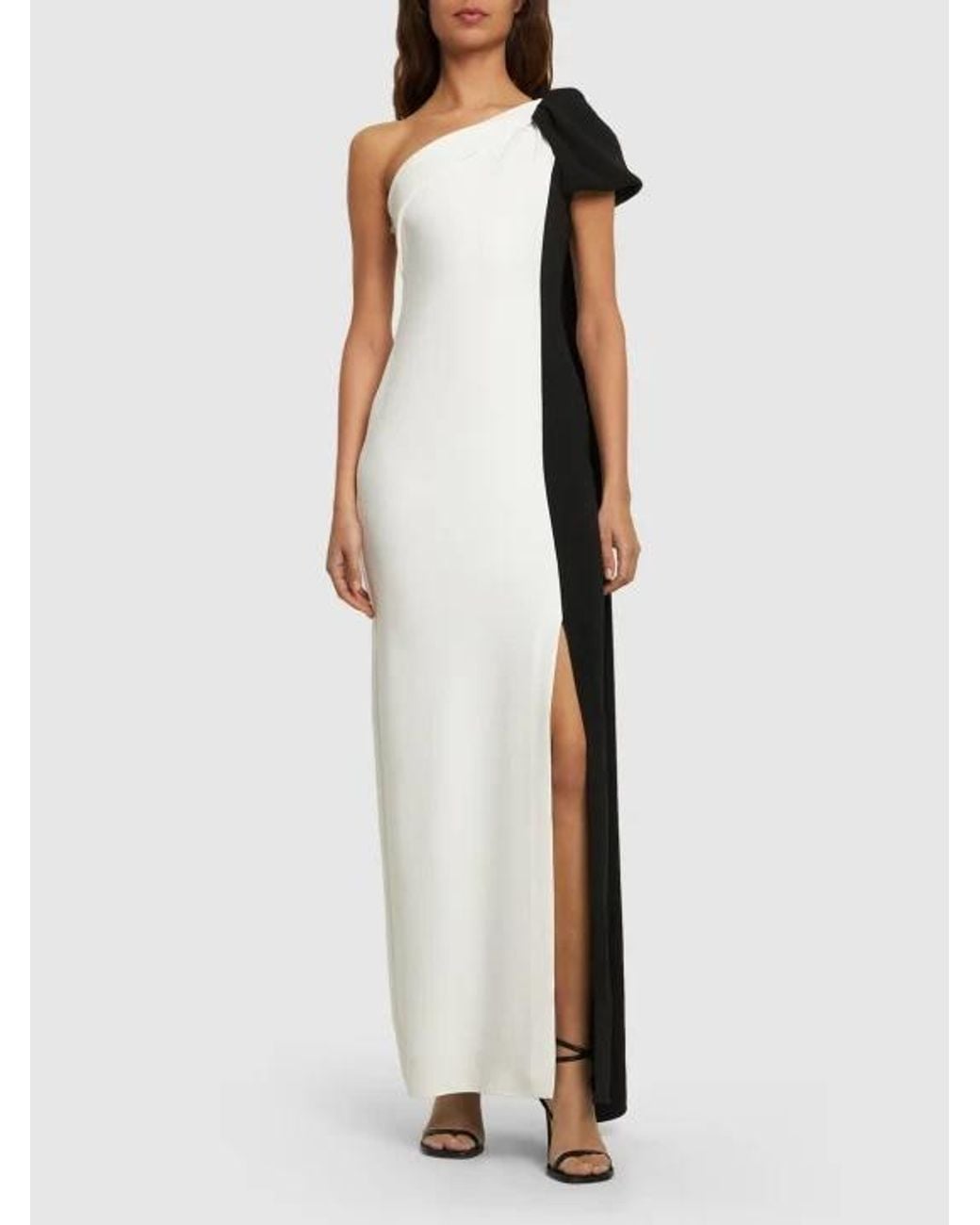 Roland Mouret White Asymmetrical Bow Dress