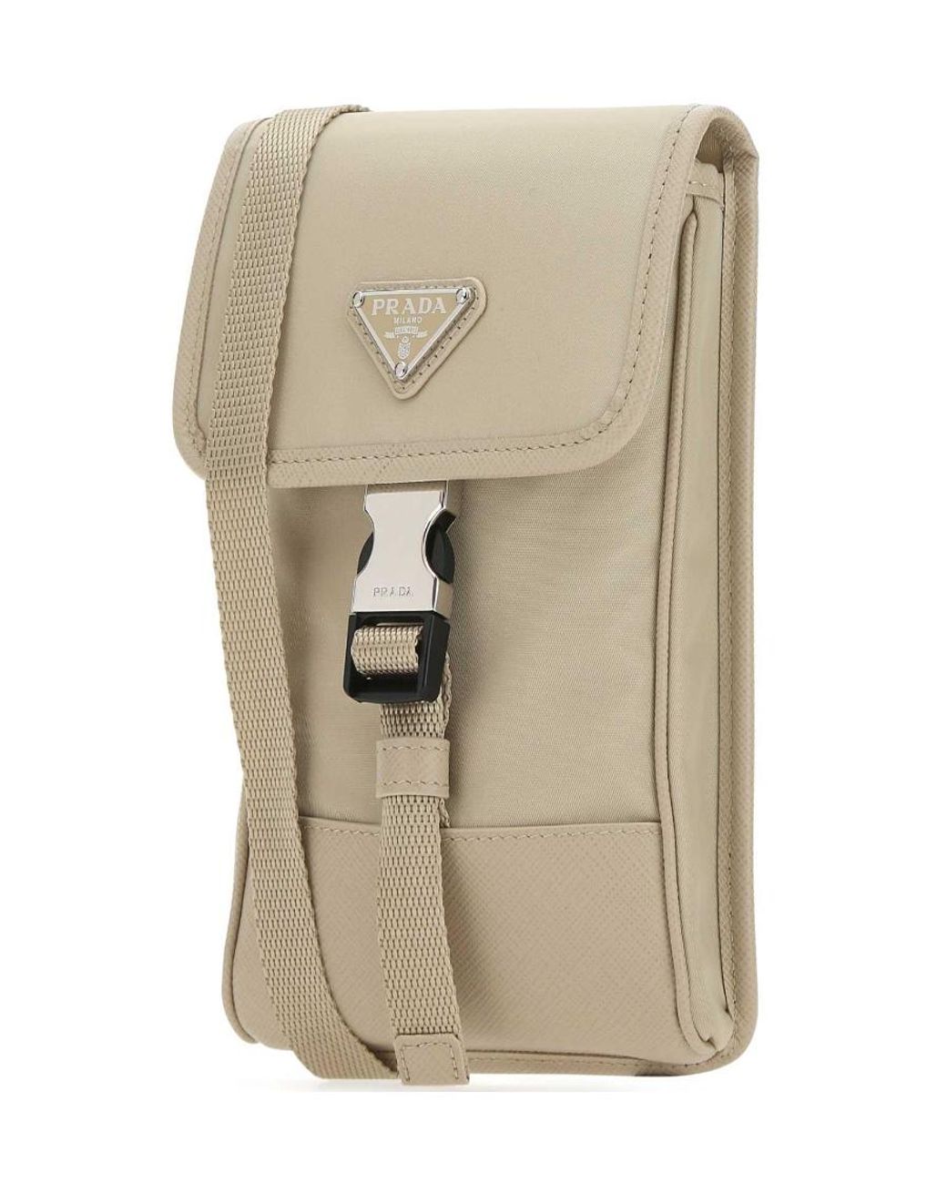 Prada Natural Logo-Plaque Crossbody Bag for men