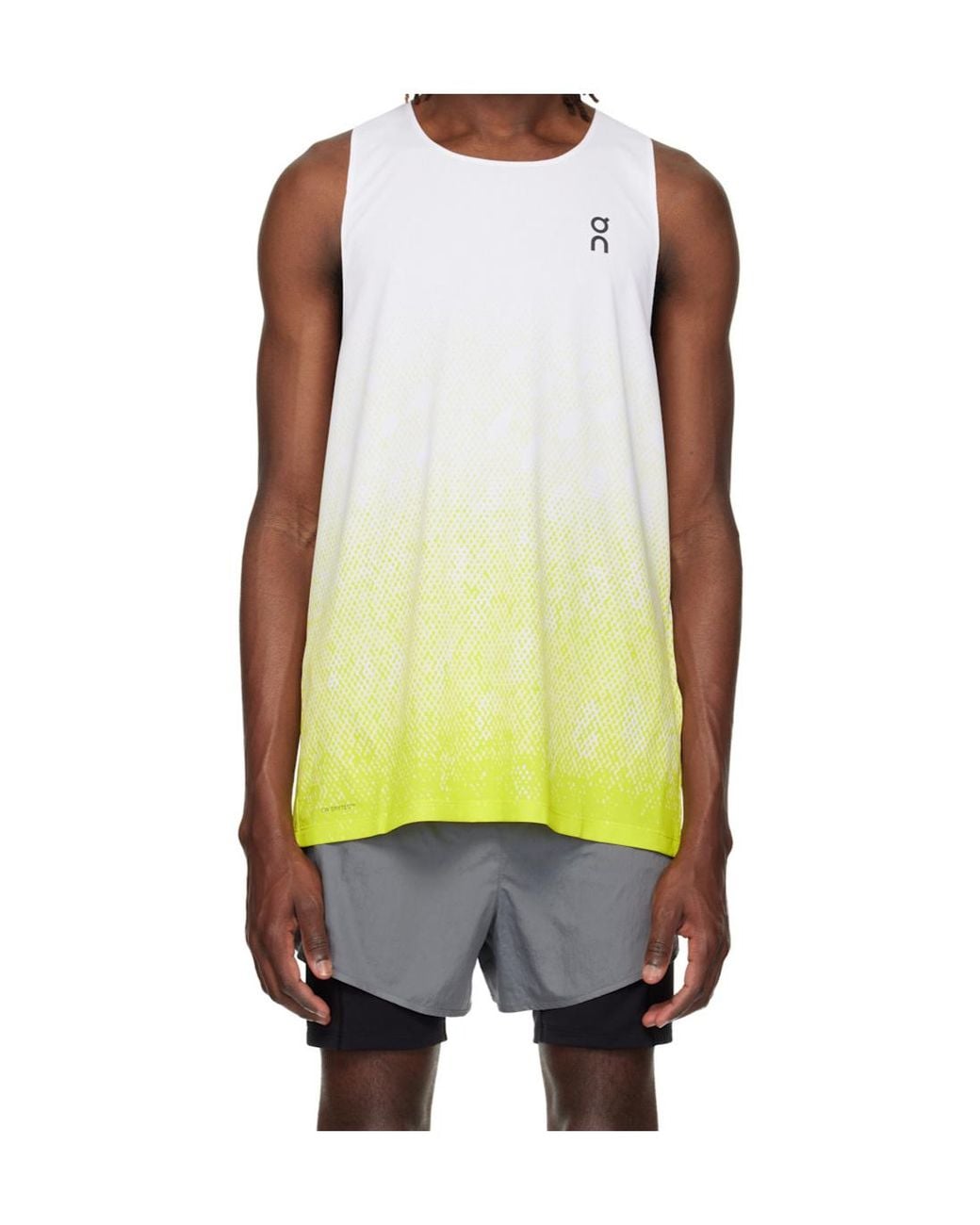 On Shoes Yellow Zero Singlet Running Crew Neck Vest for men