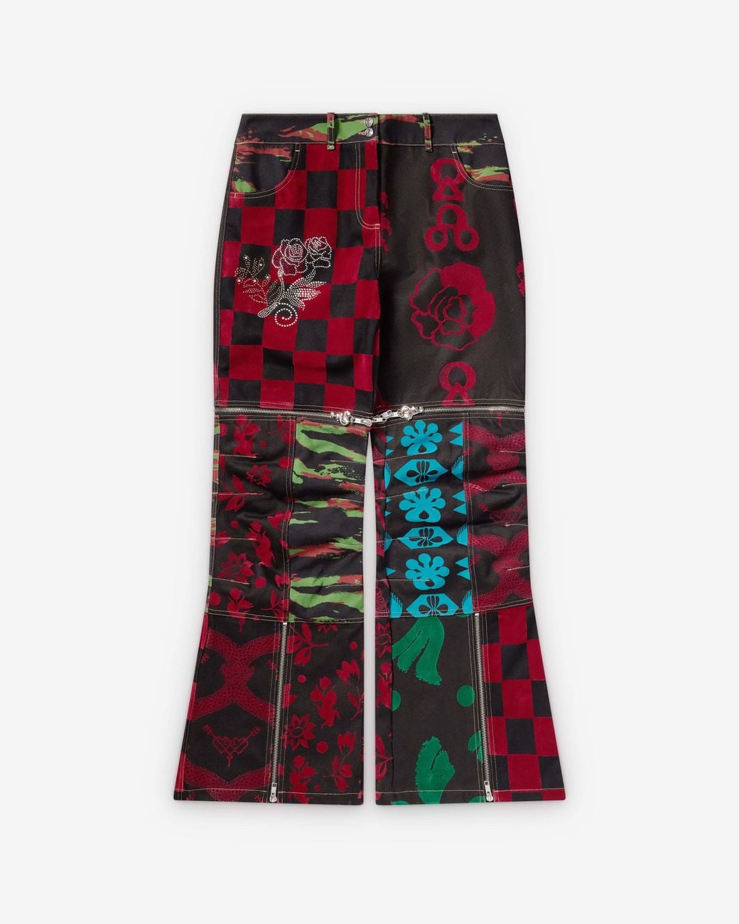 Chopova Lowena Red Bevo Wide-Leg Jeans