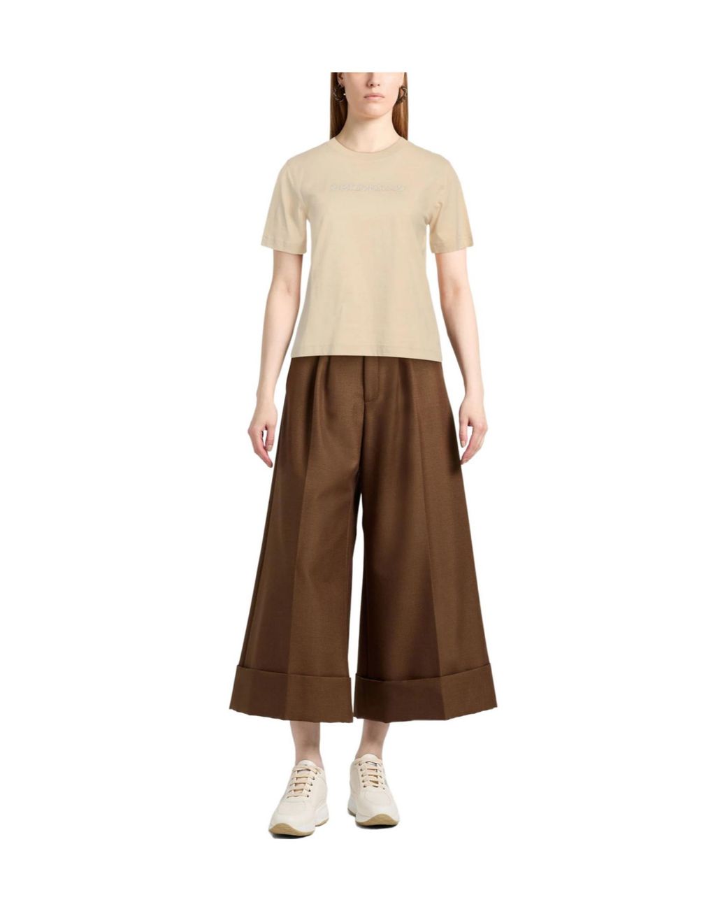 Burberry Natural Solid-Color Short-Sleeved Crew Neck T-Shirt