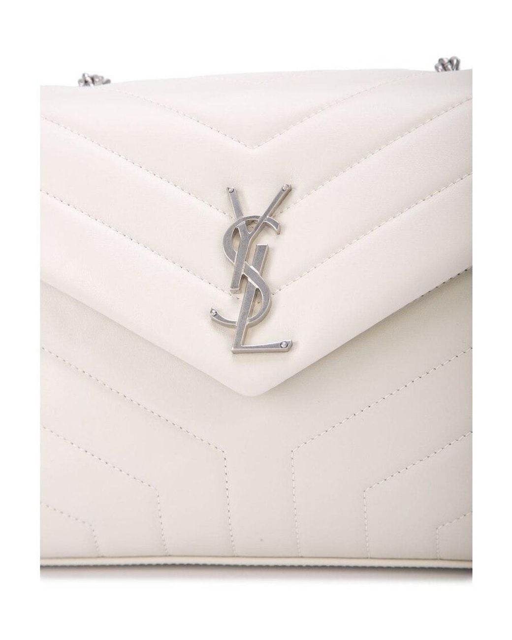 Saint Laurent Natural Loulou Matelassé Small Shoulder Bag