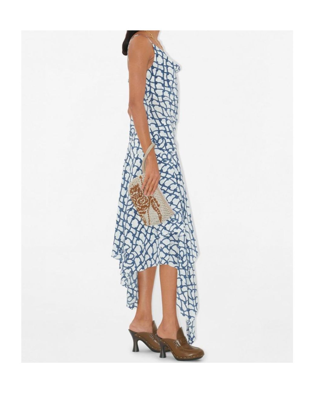 Burberry Blue Allover Knot Printed Tank Top