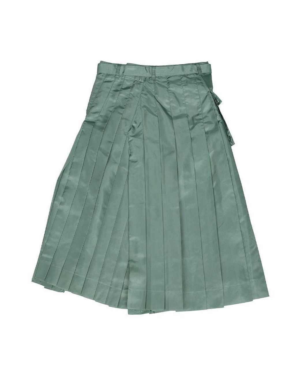Sacai Green Pleated Skirt