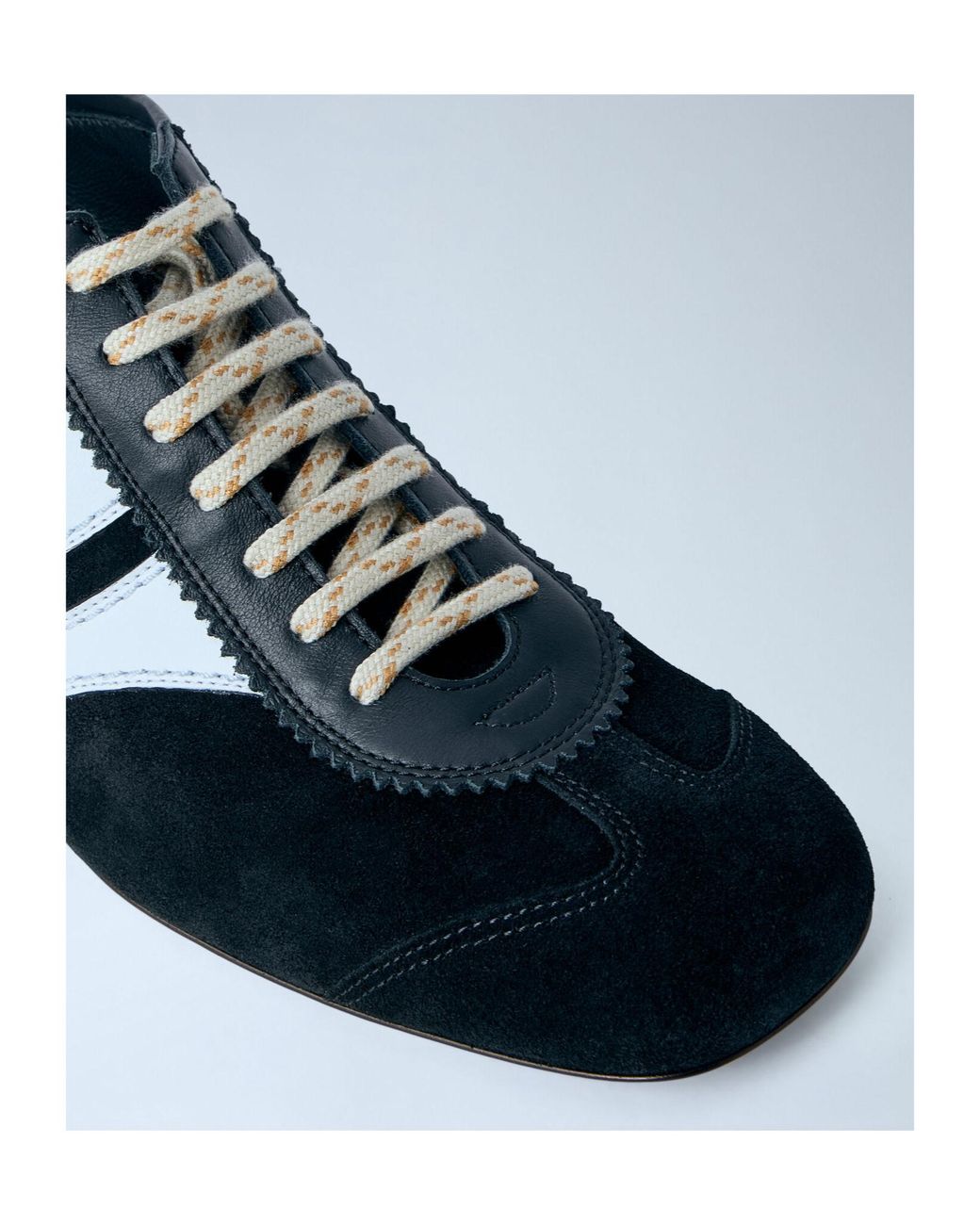 Dries Van Noten Blue Heeled Lace Up Mules