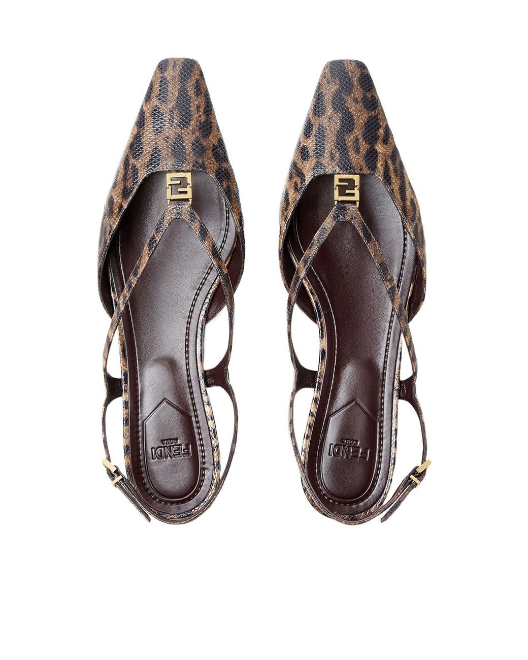 Fendi Brown Printed Karung Flats
