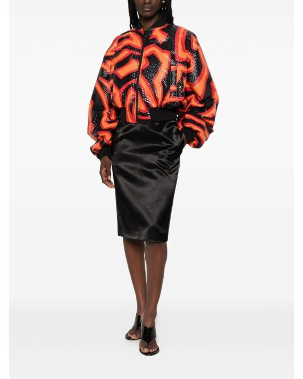 Saint Laurent Black Cassandre Pencil Skirt