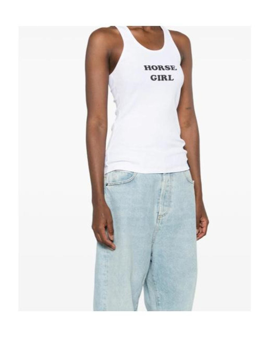 Stella McCartney White Ribbed-Knit Tank Top