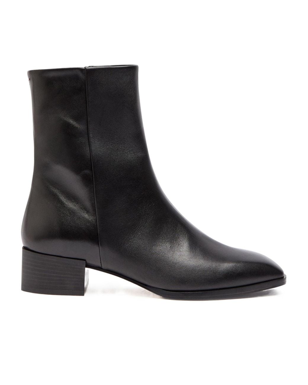 Ganni Black Leather Heeled Ankle Boots