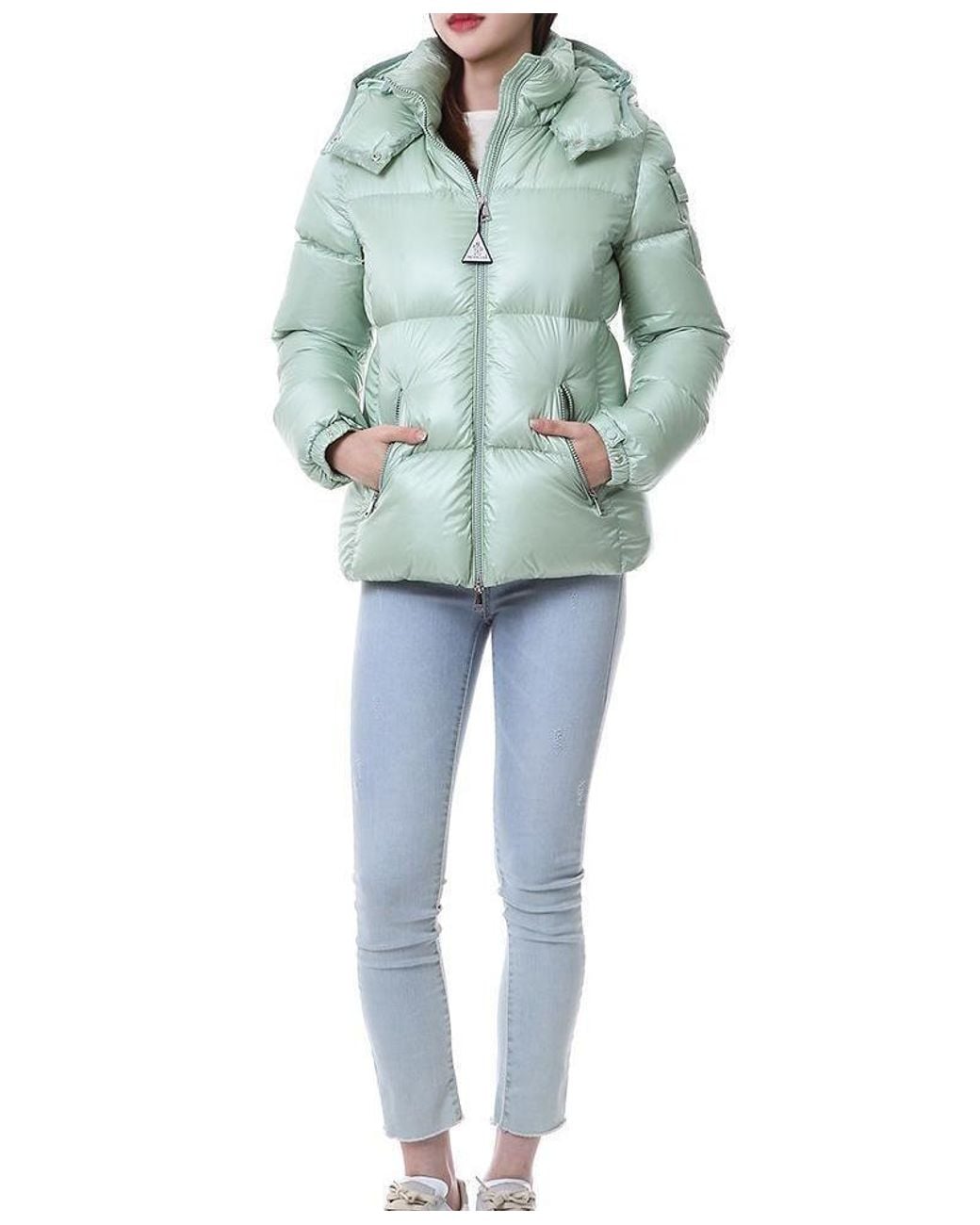 Moncler Green Fourmine Logo Patch Down Jacket