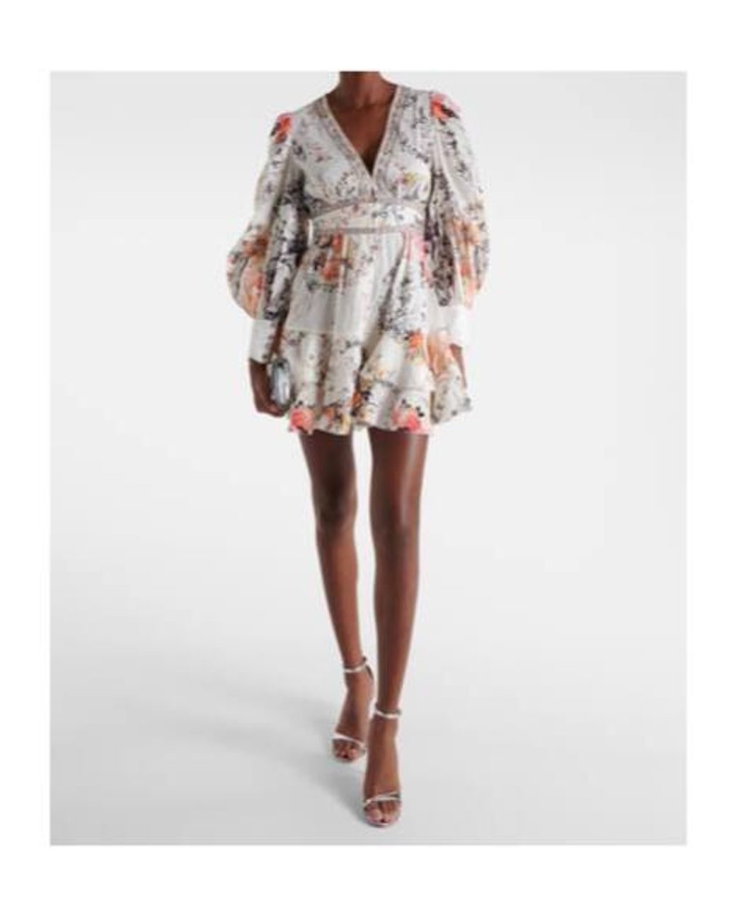 Camilla White Floral Linen And Silk Minidress
