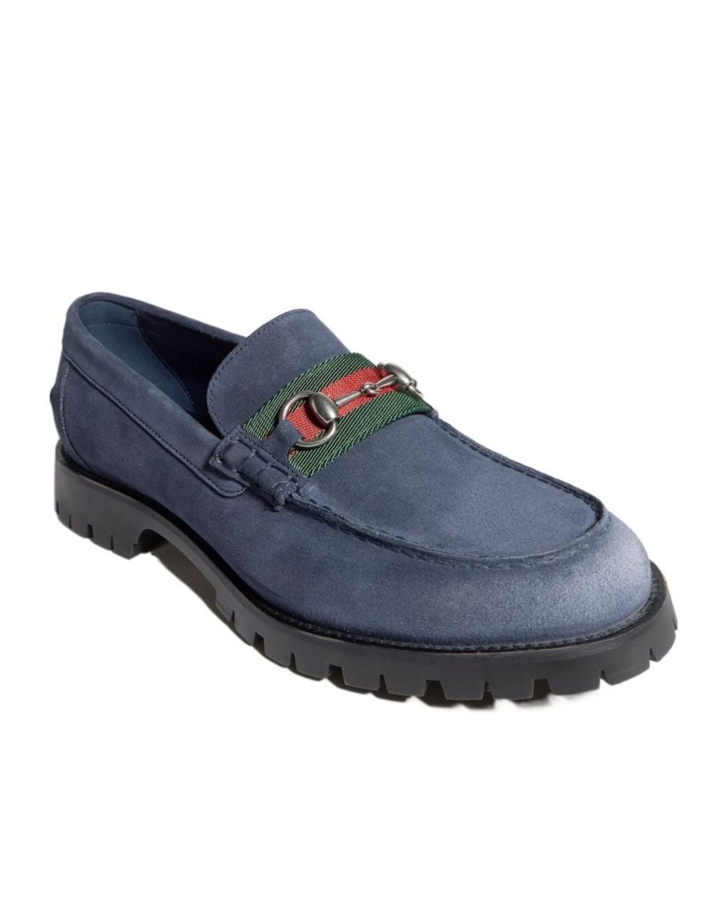Gucci Blue Loafer With Horsebit And Lug Sole for men