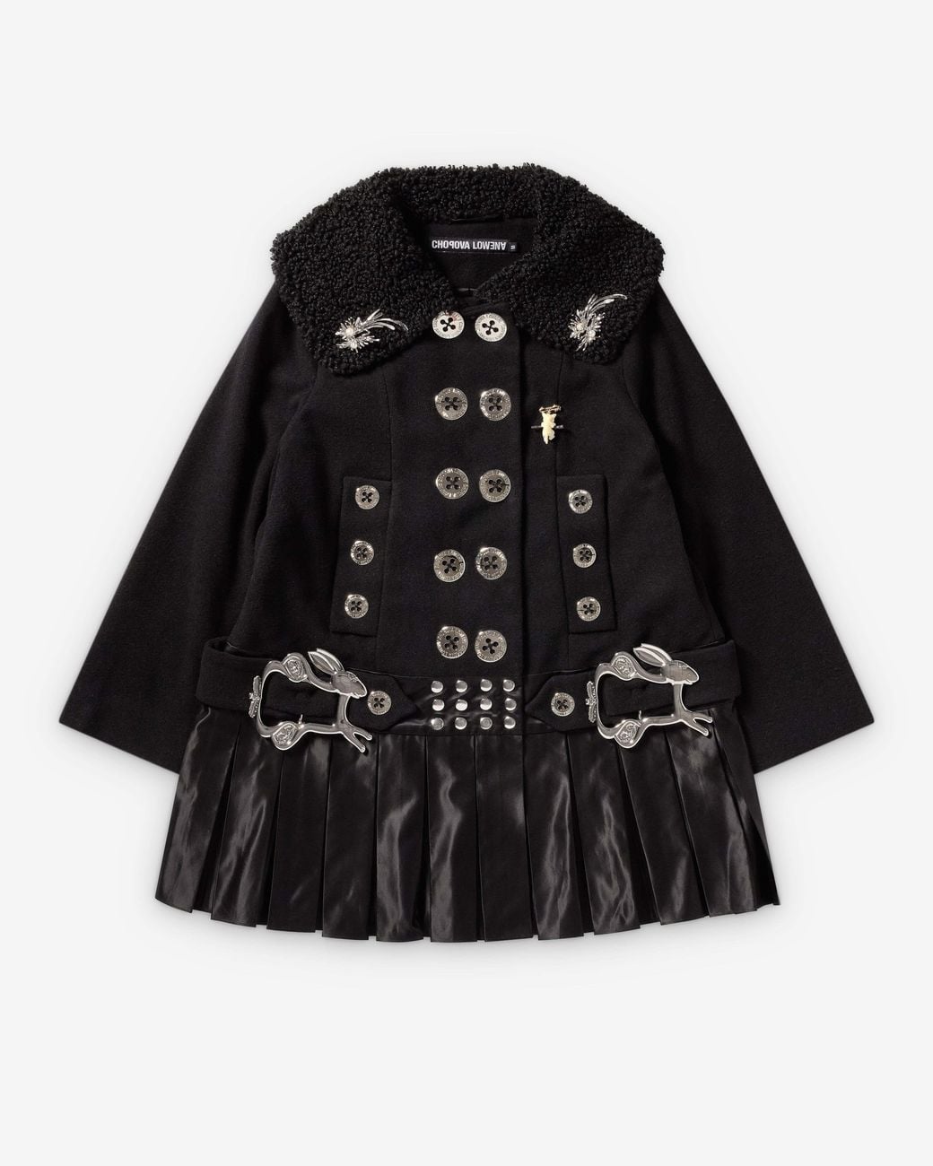 Chopova Lowena Black Fudge Buckle Coat