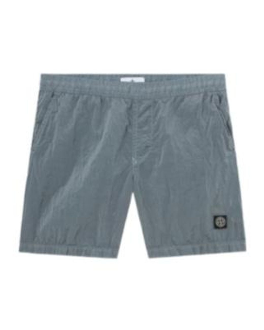 Stone Island Blue Logo-Patch Elasticated-Waistband Shorts for men