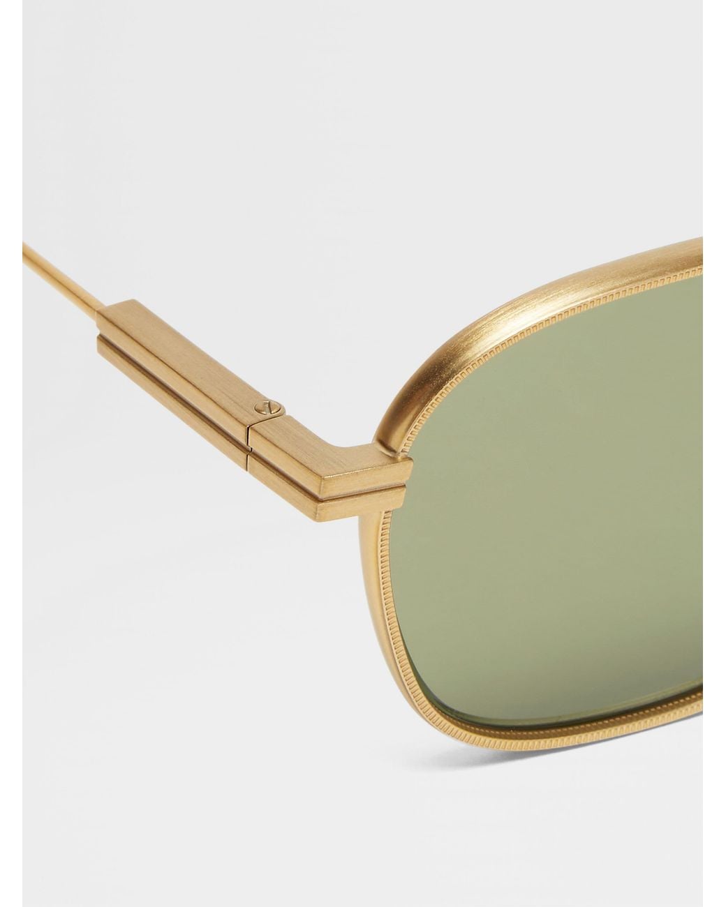 Zegna Metallic Pilot Frame Sunglasses for men