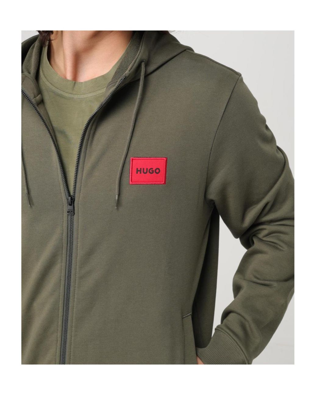 Boss Green Zippered Hoodie for men