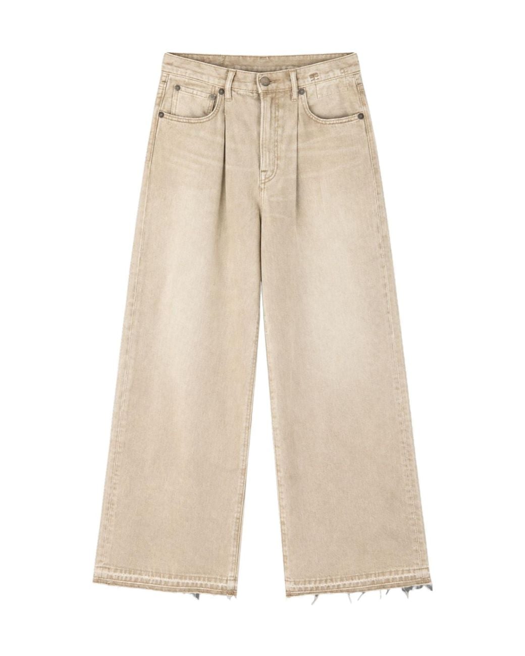 R13 Natural Damon Pleated Jeans