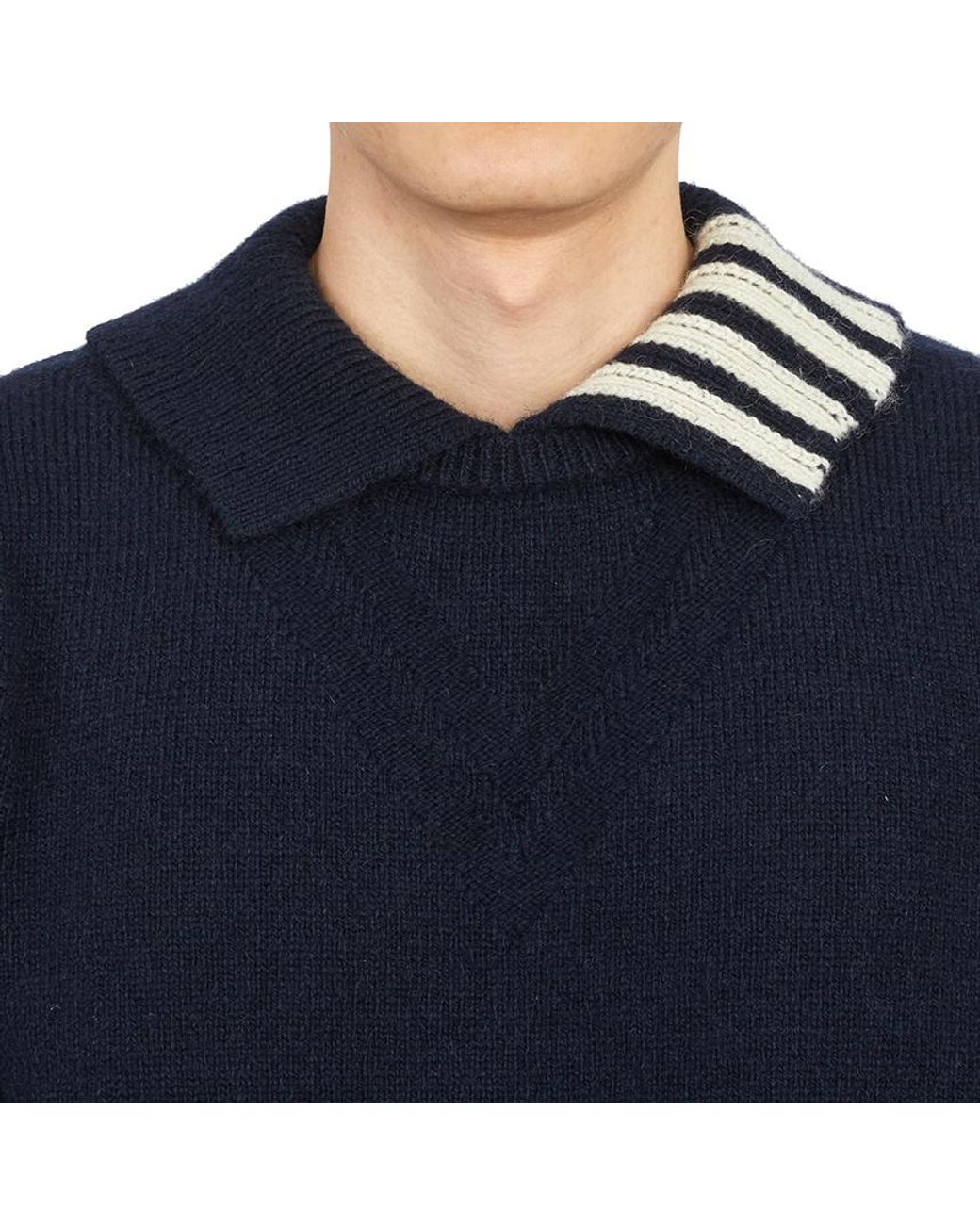Thom Browne Blue Bar Striped Jumper for men