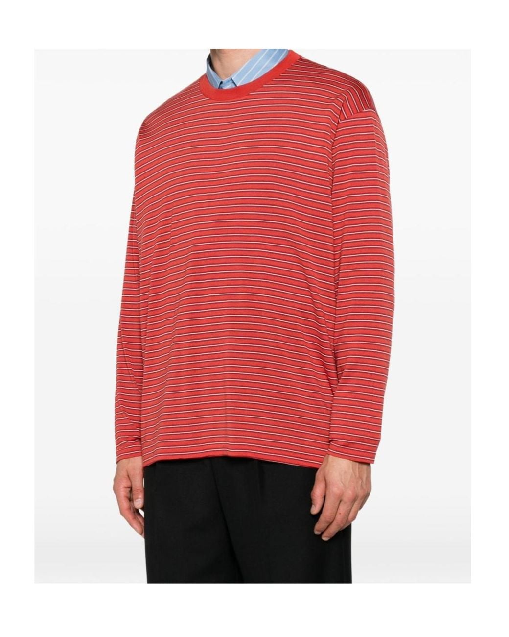 Auralee Red Long-Sleeve T-Shirt for men