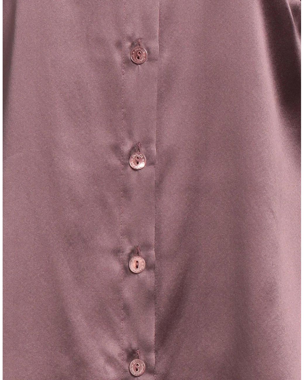 Dolce & Gabbana Purple Bow Collar Satin Long Sleeve Blouse