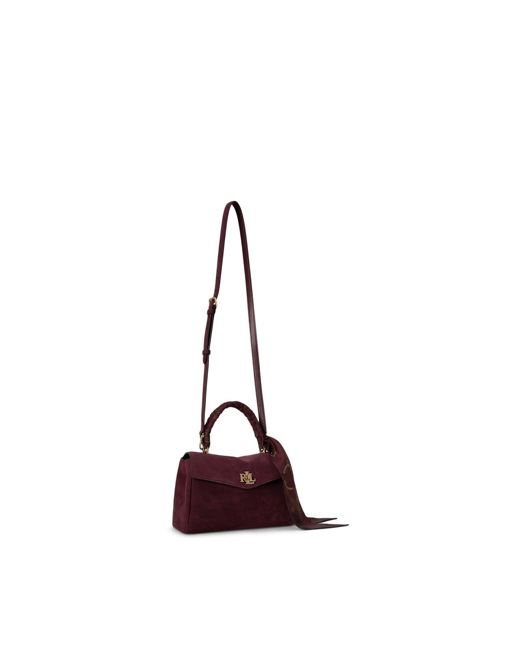 Ralph Lauren Purple Farrah Small Leather Satchel
