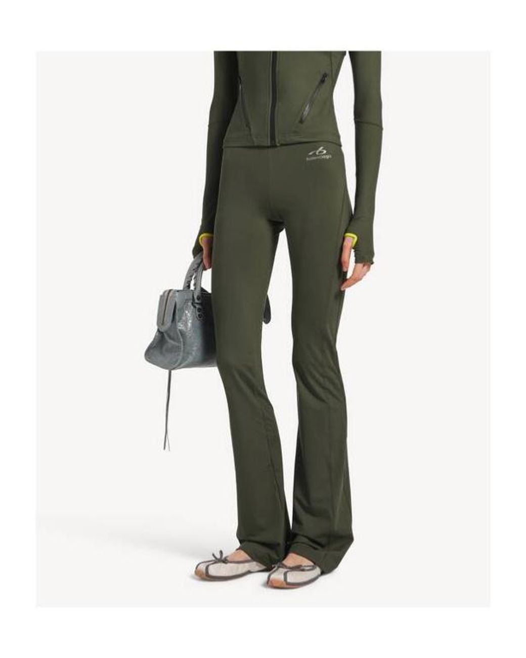 Balenciaga Green Techwear Flared Leggings