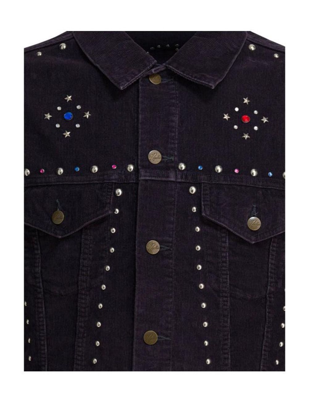 Needles Blue Studded Embroidered Jacket for men
