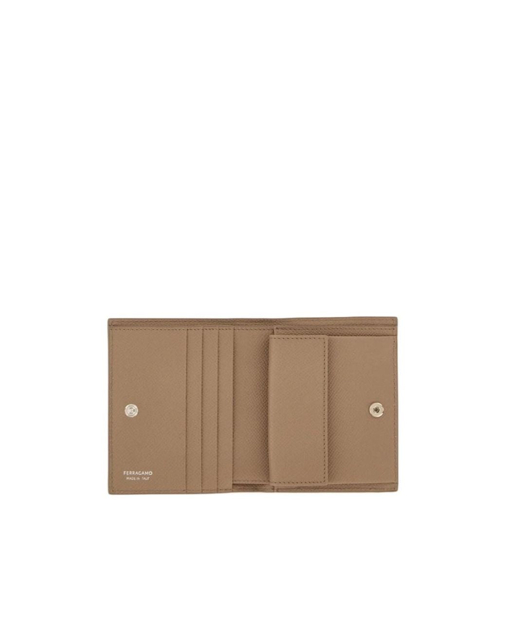 Ferragamo Natural Gancini Compact Wallet