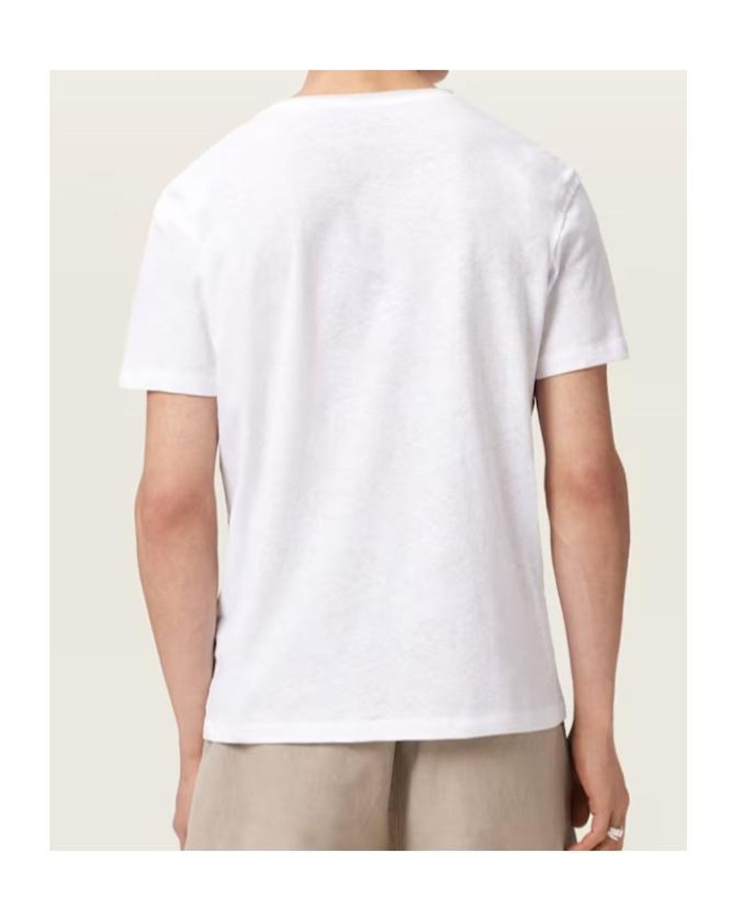 AllSaints White Flax Short Sleeve Ramskull T-Shirt for men