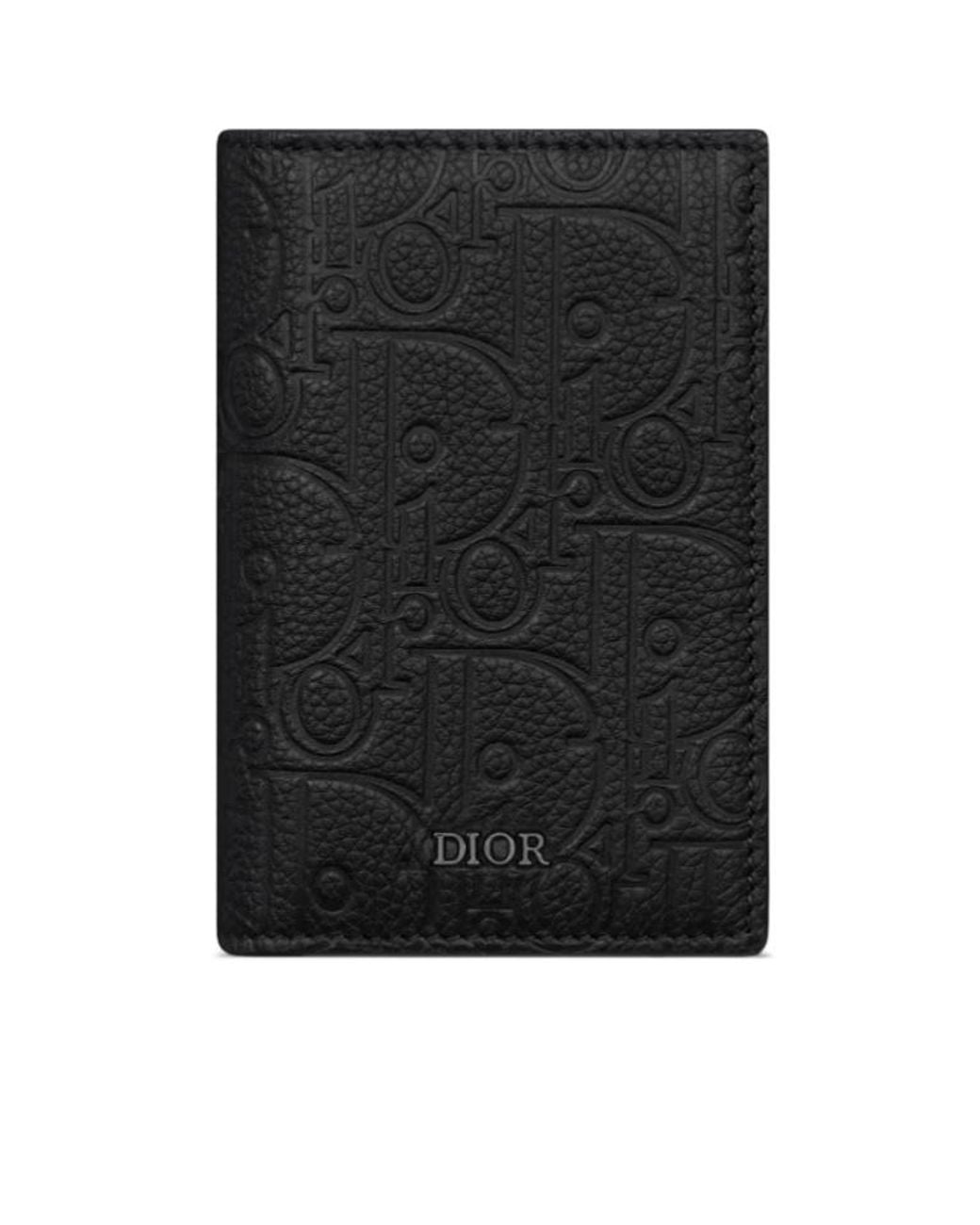 Dior Black Vertical Bifold Card Holder for men