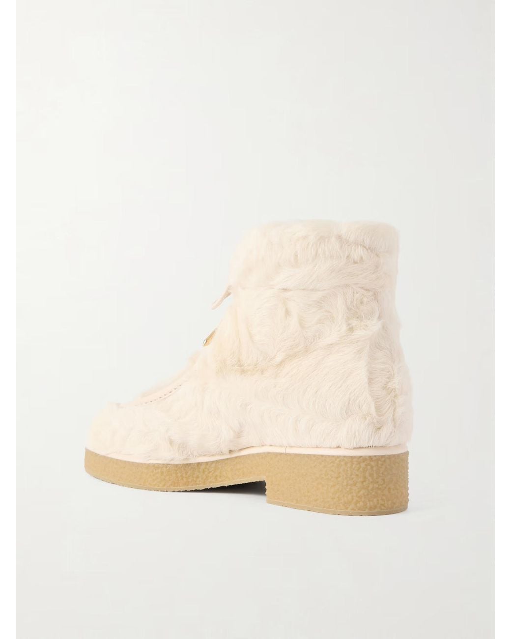 Aquazzura Natural Solid Color Shearling Boots