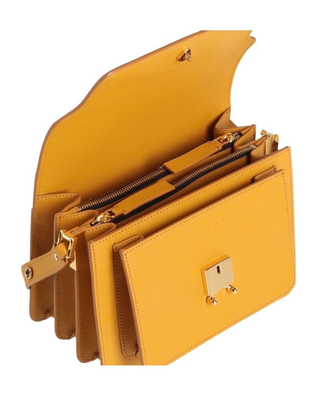 Marni Metallic Solid-Color Flap Shoulder Bag