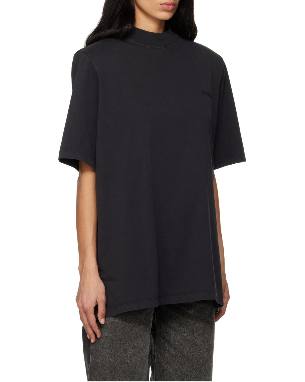 The Attico Black The Logo Embroidered Oversized T-Shirt