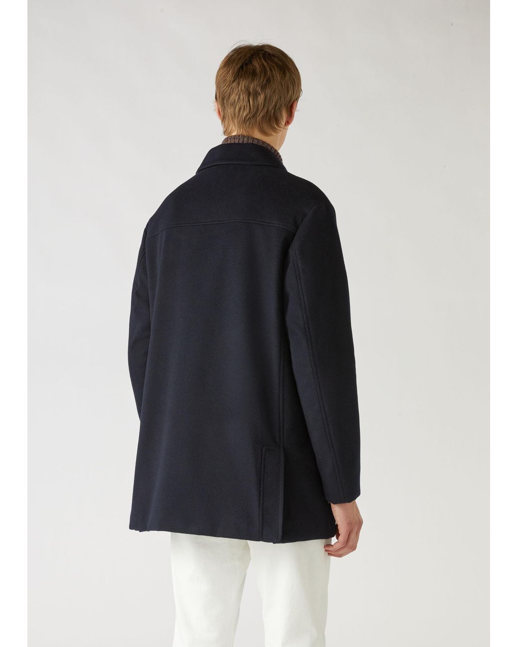 Loro Piana Blue Single-Breasted Coat for men