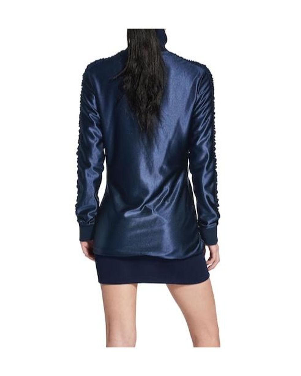 Balenciaga Blue Fitted Zip-Up Tracksuit Dress
