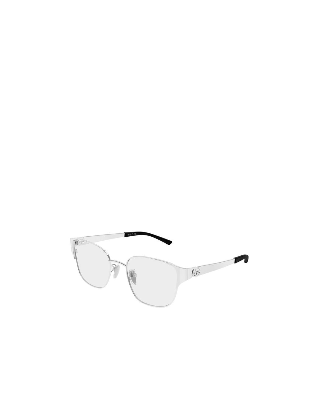 Gucci White Geometric Eyeglasses
