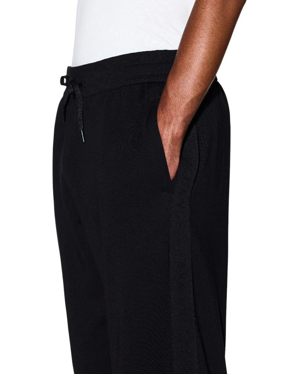 ARMANI EXCHANGE Black Drawstring-Fastening Track Pants for men