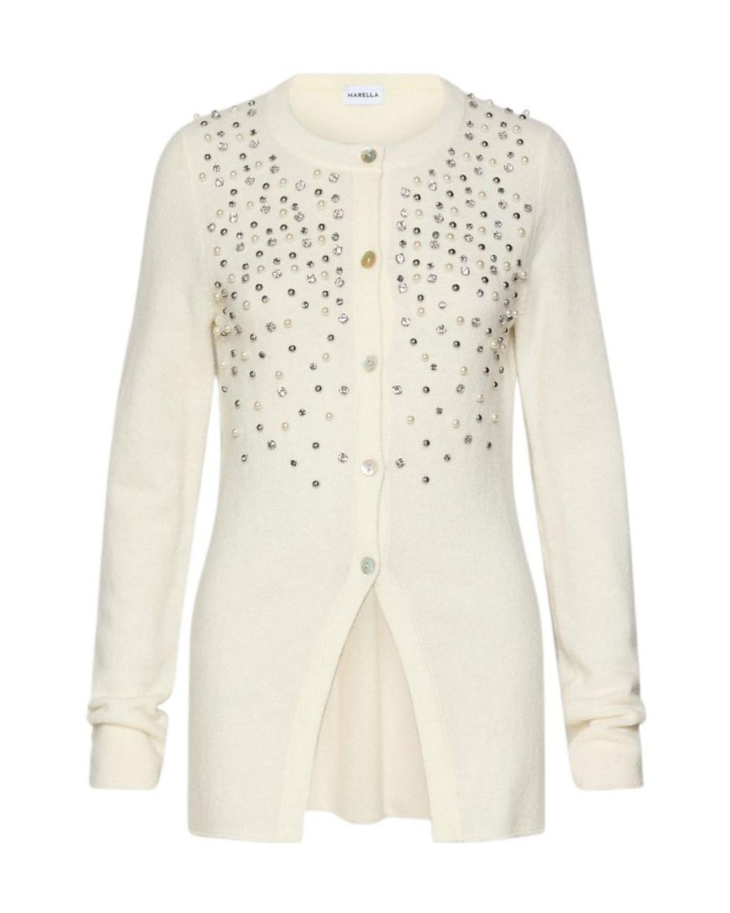 Marella White Long-Sleeve Knit Top
