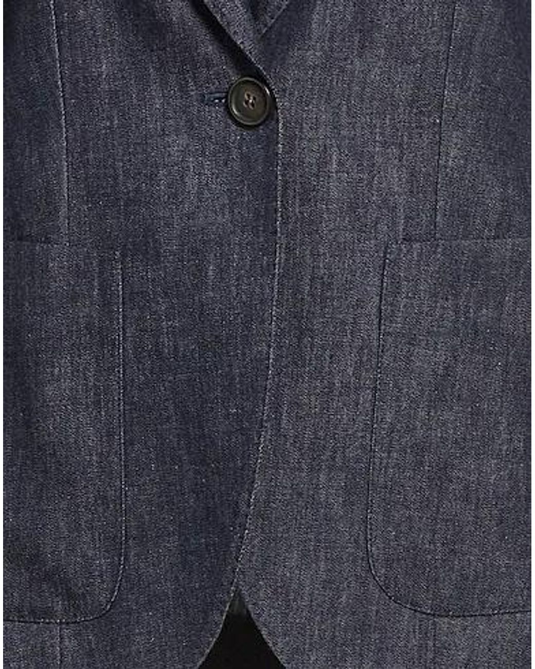 Brunello Cucinelli Blue Minimal Denim Blazer