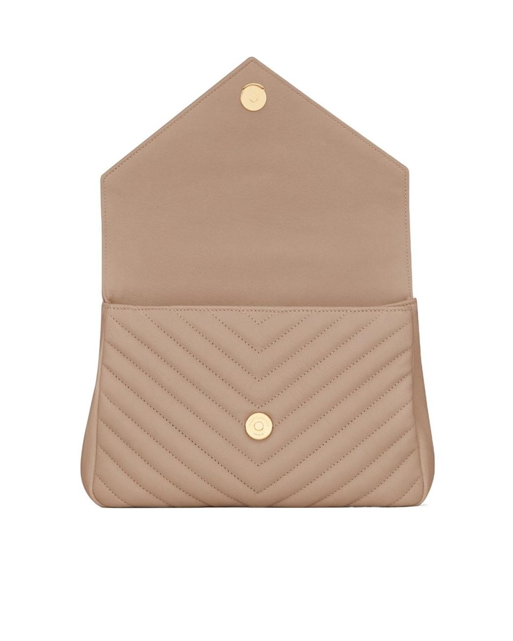 Saint Laurent Natural Collège Quilted Medium Shoulder Bag