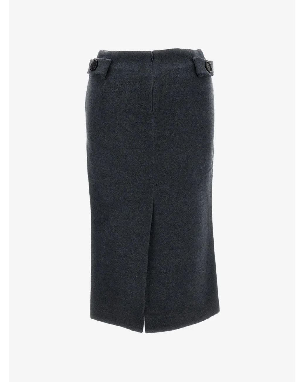 ShuShu/Tong Black Bow-Detail Belted Midi Skirt