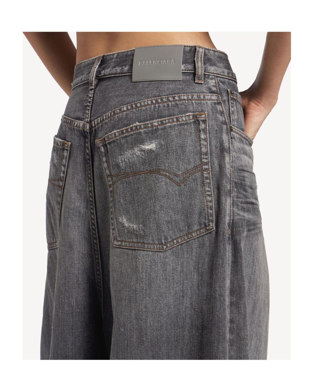 Balenciaga Gray Baggy Crotch Jeans