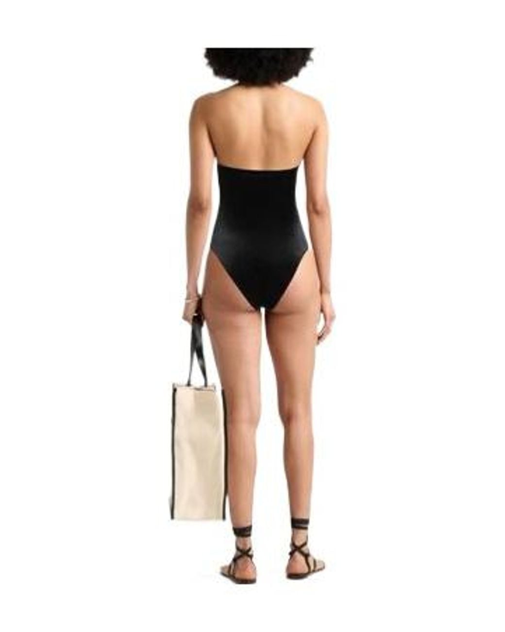 Balenciaga Black One-Piece Sleeveless Swimsuit