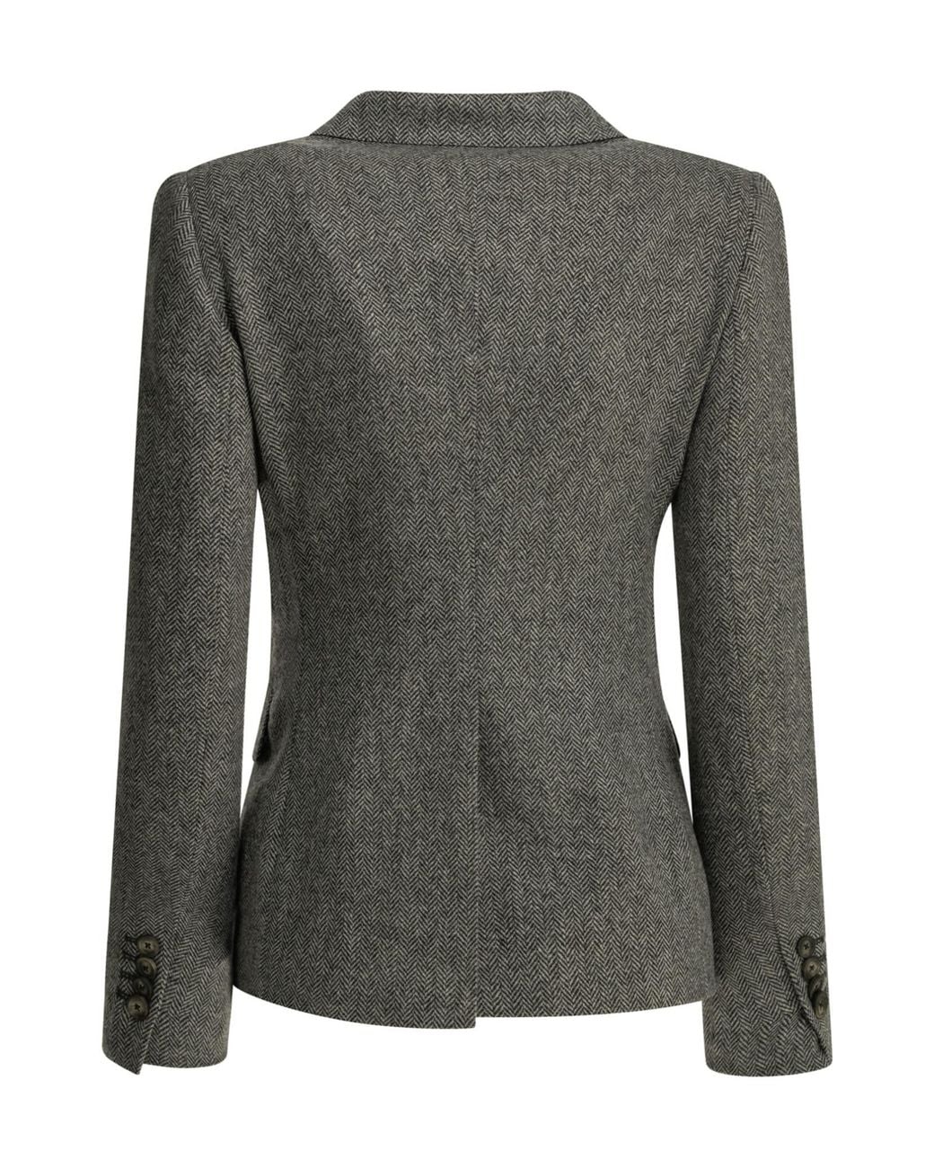 Tagliatore Black Herringbone Double-Breasted Blazer
