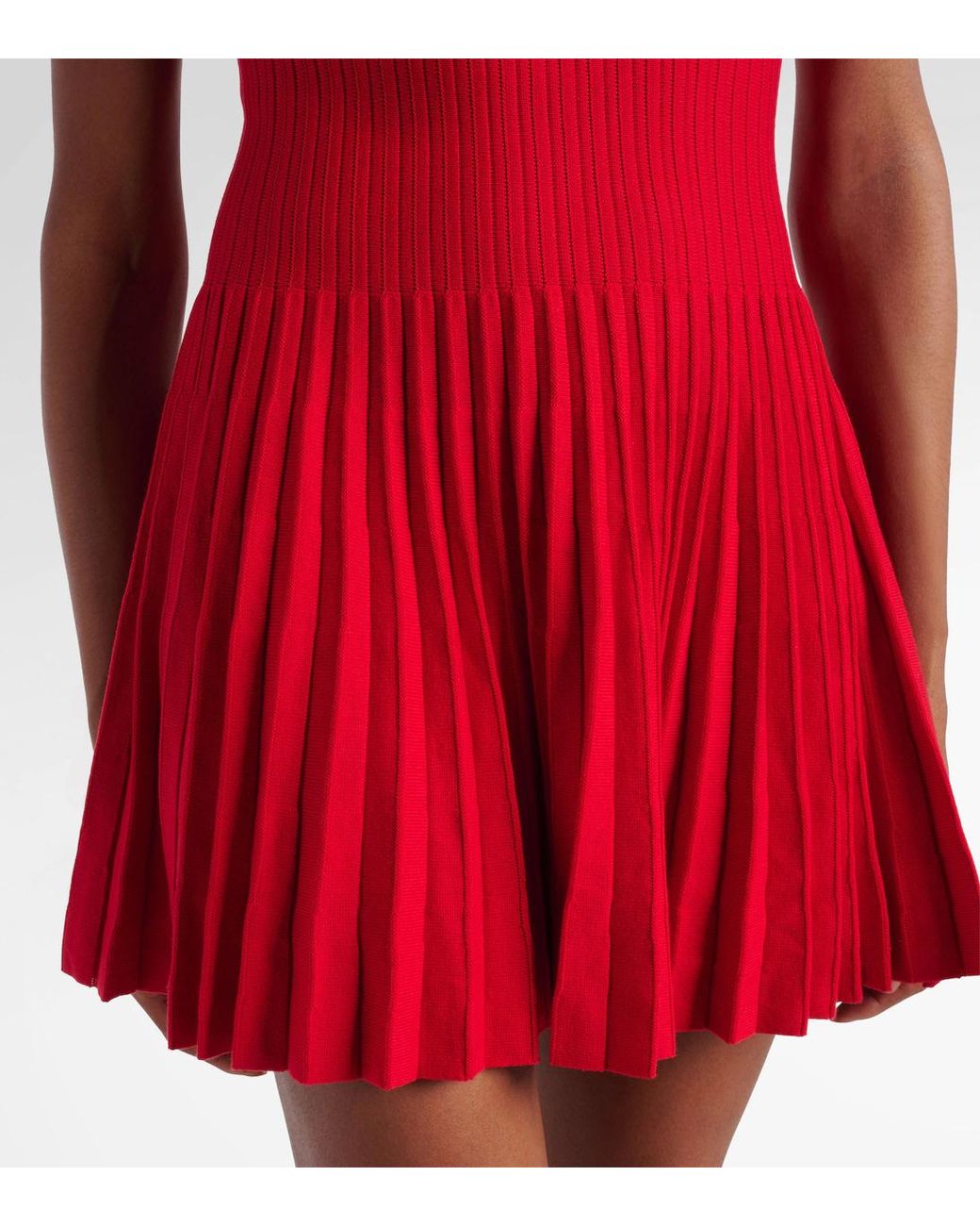 Magda Butrym Red Ribbed Cotton Minidress