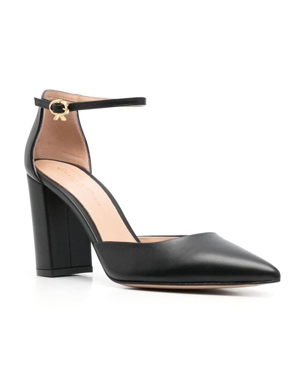 Gianvito Rossi Black Piper Anklet 100Mm Leather Pumps