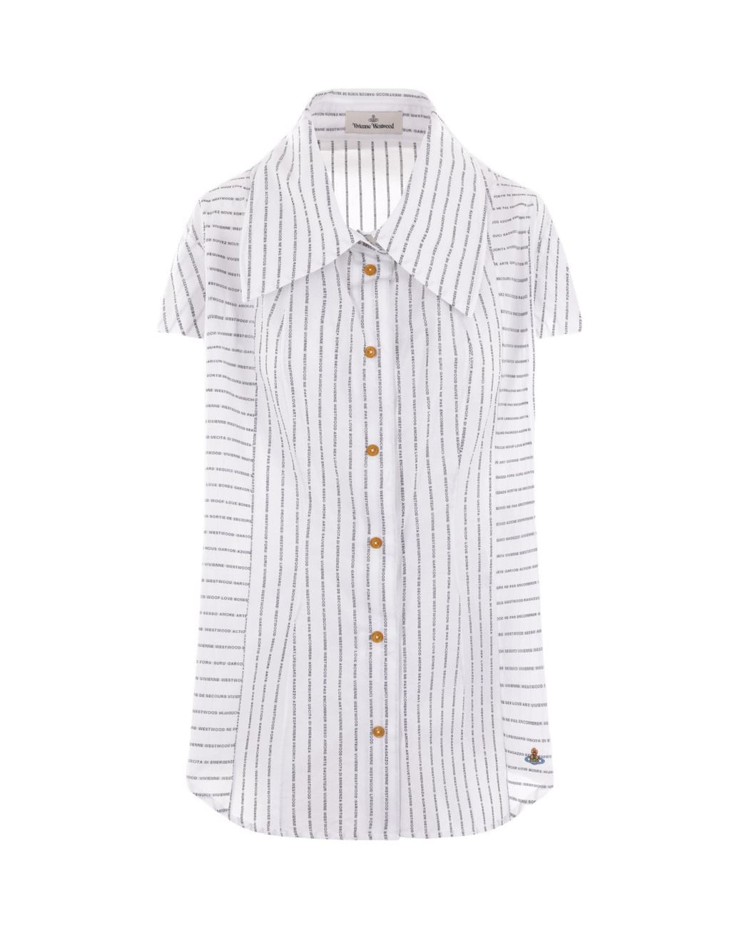 Vivienne Westwood White Striped Short-Sleeved Shirt
