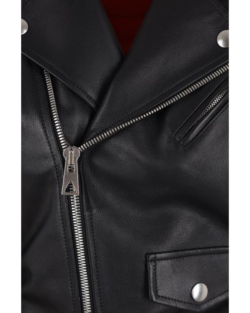 Bottega Veneta Black Logo Locomotive Leather Jacket