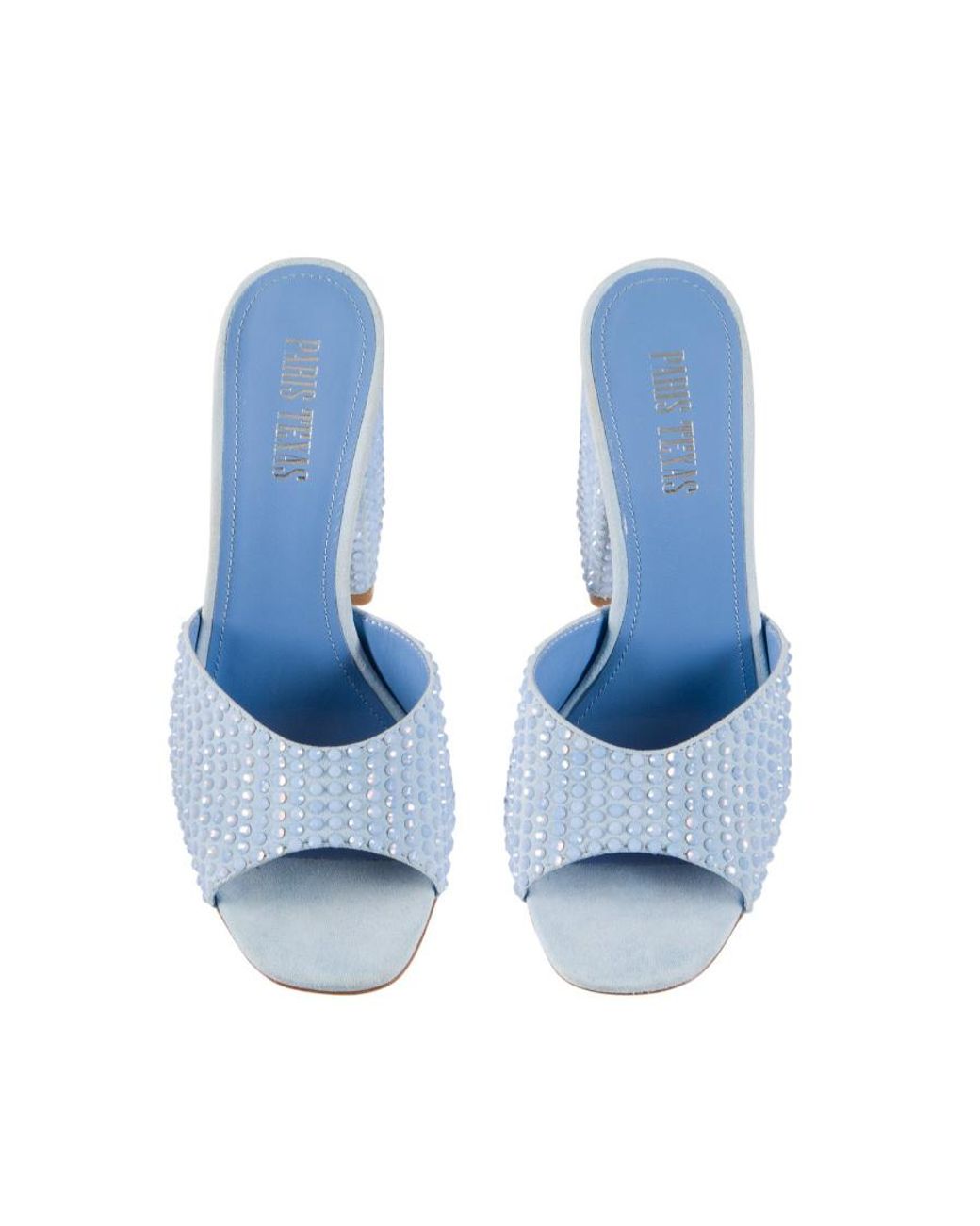 Paris Texas Blue Embellished Slip-On Mules