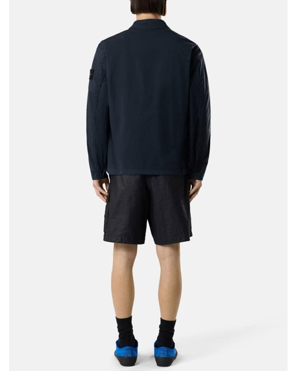 Stone Island Blue Compass Badge Overshirt for men